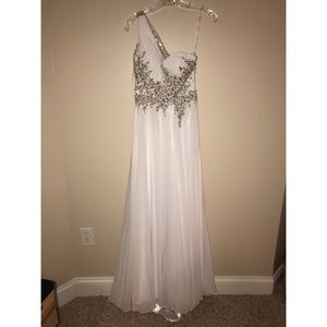 White Tiffany Designs Long Dress